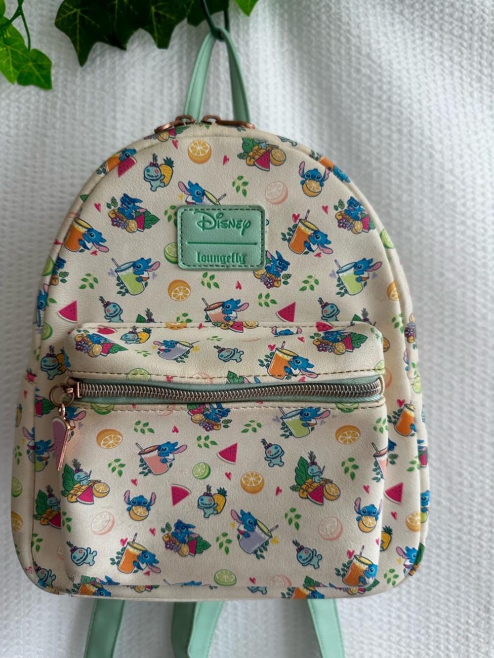 Loungefly Disney Lilo & Stitch Vacation Vibes Mini Backpack 10” Tropical Print